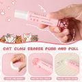 4 Pcs Cat Shaped Retractable Eraser Kawaii Pencil Sharpener. 