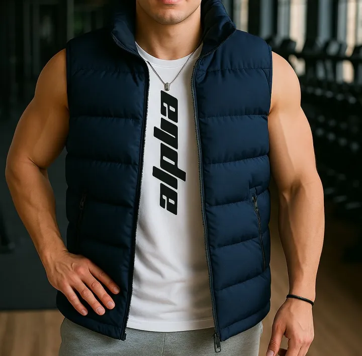 NEW Men’s Winter Sleeveless Holofill Half Jacket – Stylish Warm Jacket ...