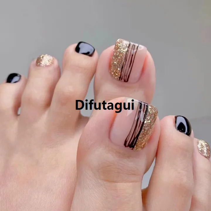 Difutagui%20High%20Quality%2024Pc%20Manicure%20Detachable%20Wearable%20Toenail%20Patch%20Women%20Girls%20Fashion%20Toe%20Nail%20Art%20Decoration%20Press%20On%20Toenails%20Supplies%20For%20Professionals%20-%20Image%206