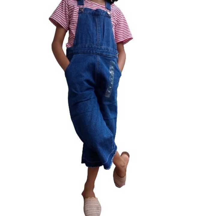 Denim Three Fourth Dungaree - Rocky Quarter For 9 - 11 Years Girls