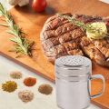 with Handle and Lid Spice Bottles Durable 304 Stainless Steel Rustproof Salt Dispenser Flour Sifter Coffeeware Condiment Container Kitchen. 