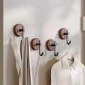 Northern Europe Wood Wall Mount Hook Self-adhesive Black White Wall-mounted Storage Hook Waterproof No Drill Towel Rack Ornament. 