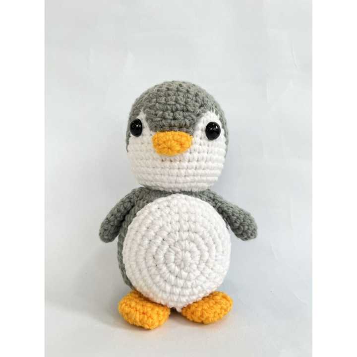 Knitted Penguin Doll 8"