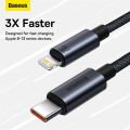 Baseus PD20W USB C Fast Charging Cable for iPhone 13 12 11 Pro Max USB C Data Sync iPhone Cable 1M. 