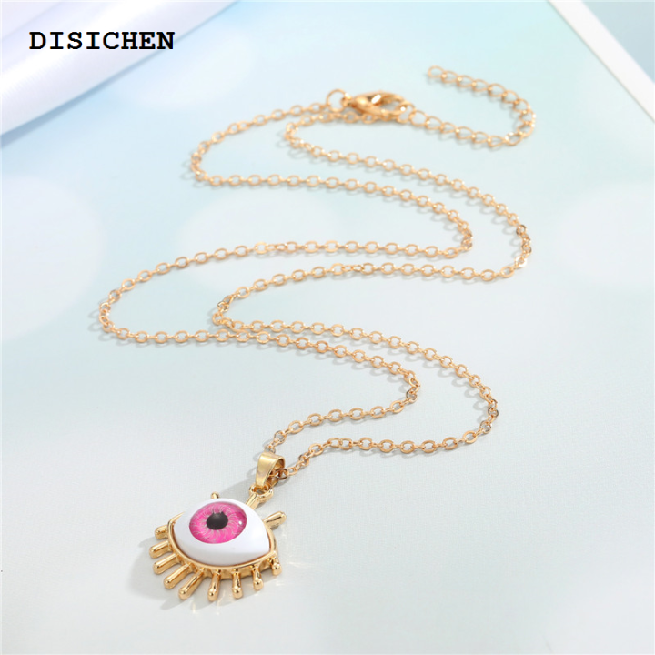 DISICHEN%20Fashion%201%20Pcs%20Resin%20Evil%20Eye%20Pendant%20Necklaces%20For%20Women%20Gift%20Jewelry%20Colored%20Eyelash%20Turkish%20Blue%20Eye%20Sweater%20Clavicle%20Chain%20N241%20-%20Image%205