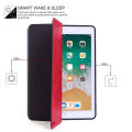 HDD iPad Case with Tri-Fold Stand Automatic Smart Flip Double-Sided Leather 2 Color Slim for iPad Pro 9.7(2018) Black And Red Color. 