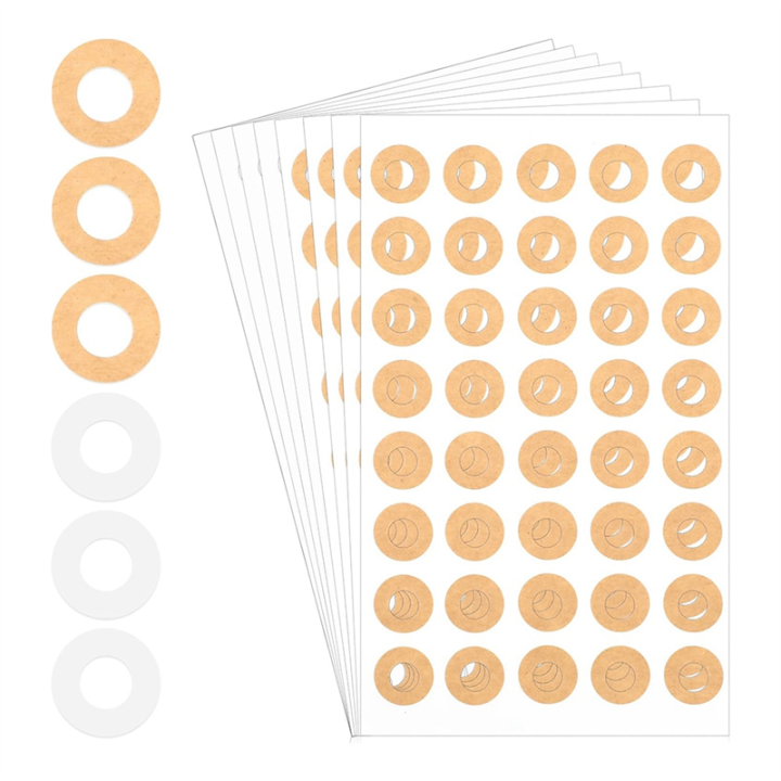 800 Pcs Paper Hole Reinforcement, 1/4 Inch (Kraft and Transparent)