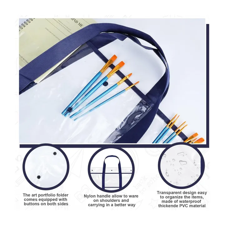 FORIDE%203%20Pack%20Large%20Poster%20Storage%20Bag%20Bulletin%20Board%20Holder%20Art%20PVC%20Folder%20with%20Pocket%20Transparent%20Art%20Portfolio%20Organizer%20-%20Image%208