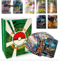 Linguolin 100Pcs/box Newest Pokemon Vmax V Gx Ex Shiny Gold Metal Card Charizard Pikachu Rare Collection Battle Trainer Card Children Game. 