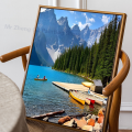 1PC Mountain Sea Landscape Art Canvas Poster Self-adhesive Art Waterproof Paper Sticker Coffee House Bar Room Wall Decor. 