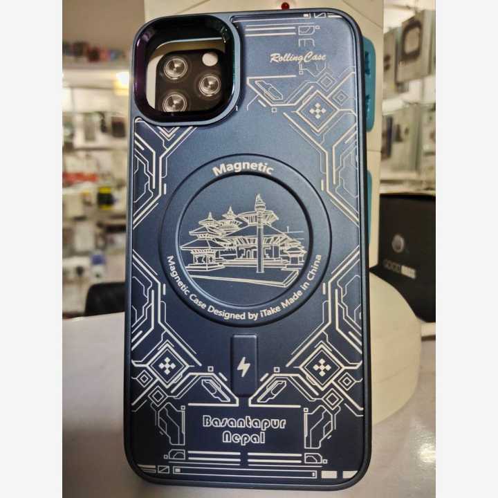 iPhone 11/12/13/14 Pro Max, Basantapur Nepal And Baudhanath Nepal (MagFit) Case, MagSafe Magnetic Designed Case