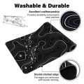 Topographic Contour Extended Big Mouse Pad Computer Keyboard Mouse Mat Mousepad with 3Mm Non-Slip Base. 