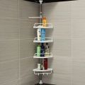 Multi Corner Shelf - No Tools 4 Tier Multi Use Corner Rack/ Shelf Holder Shelves Adjustable Storage Space Saver Organizer Bathroom, Toilet, Kitchen. 