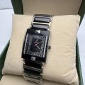 Water Proof Square Shape Stainless Steel Full Black Color Stylish And Attractive Design Quartz Watch For Women|| Sold By Time Plaza. 
