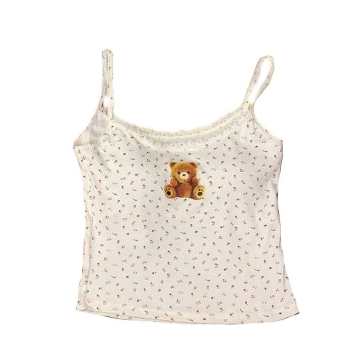 Sweet%20fit%20slim%20fit%20vest%20top%20bow%20slim%20fit%20with%20bra%20sleeveless%20fashion%20bow%20cute%20bear%20print%20Original%20lace%20floral%20camisole,%20round%20neck%20cushion%20lace%20cropped%20flower%20girl%20top%20seaside%20-%20Image%209