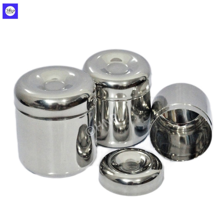DeviDayal Stainless Steel Apple Shaped Deep Dabba( Container ) Set Of 3 ...