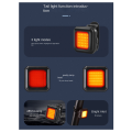 Mountain Bike Headlight Night Riding Front Light USB Rechargeable Ultra Bright Flashlight Tail Warning Red-White Light. 