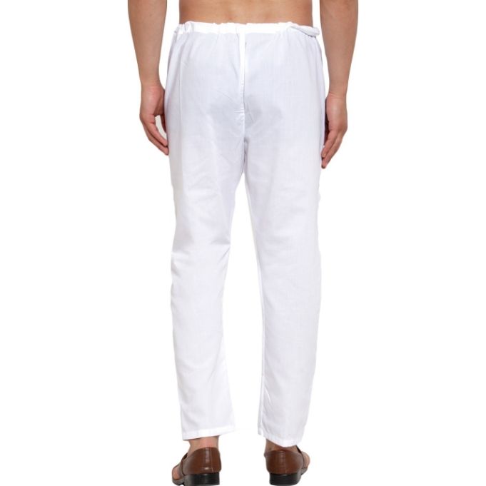 White%20Cotton%20Plain%20Pyjama%20For%20Kurta%20Shirt%20Night%20Wear%20For%20Men%20-%20Image%204