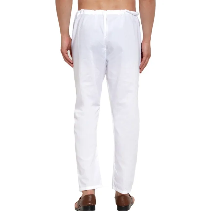 White%20Cotton%20Plain%20Pyjama%20For%20Kurta%20Shirt%20Night%20Wear%20For%20Men%20-%20Image%204