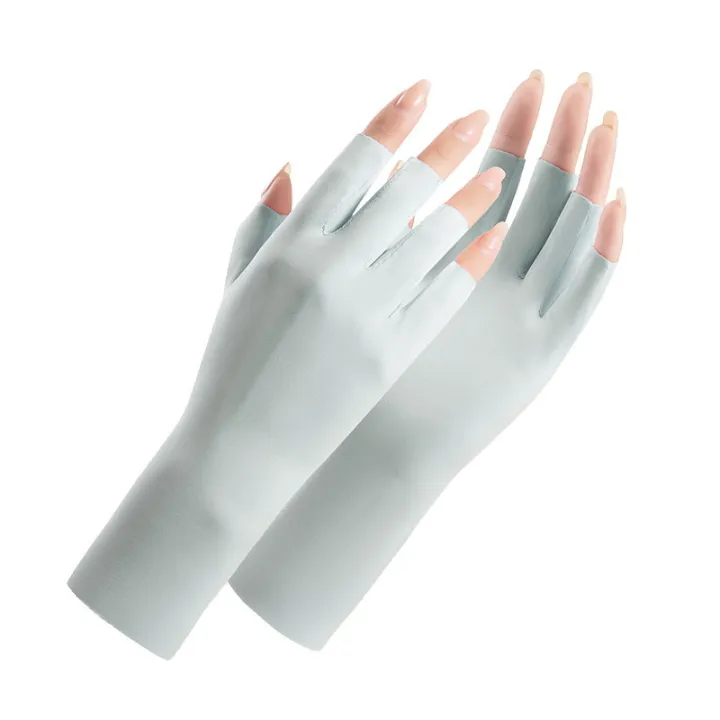 Sunscreen%20gloves%20D149%20women's%20summer%20thin%20UV%20protection%20manicure%20outdoor%20electric%20bike%20cycling%20breathable%20half%20finger%20sunscreen%20upgrade%20-%20Image%206
