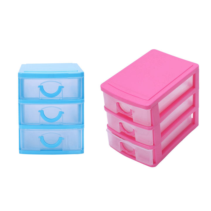 fasdaga%202%20Pcs%203%20Layers%20Mini%20Translucent%20Drawer%20Type%20Plastic%20Storage%20Box,%20Rose%20Red%20&%20Blue%20-%20Image%208