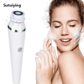 Sutuiying Portable Waterproof Facial Cleansing Spin Roller Sonic Massager Luxury Cleaner Brush Silicone Electric Face Brush with 4 Brush Heads. 
