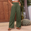 Women's High Waist Pants Dark Green S. 