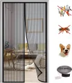 Magnet Fly Screen Door Insect Protection, Magnetic Mosquito Net,Automatic Closed Anti-Mosquito Curtain for Balcony and Patio Door-Black. 