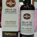 Lightness Professional Argan Oil Collagen Pure Natural Plant Shampoo 900ml - Original Genuine Product of Italy. 