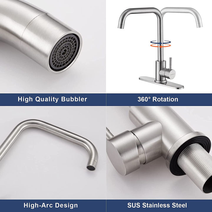 360° Rotatable Kitchen Sink Mixer Tap – Stainless Steel Hot & Cold ...