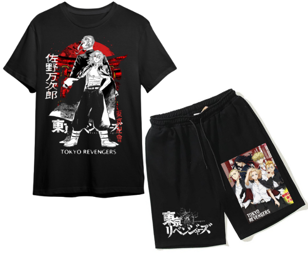 Tokyo Revenger Anime Combo Printed T-Shirt And Half Pant For Men And Women - Fashion | T-Shirt And Pants | Unisex