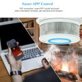 Smart Wireless WIFI+APP Fire Smoke & Temperature Sensor Wireless Smoke Temperature Detector Home Security Alarm System. 