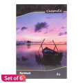 Pack Of 6 Black Classmate A4 Size Boat Printed Notebook. 