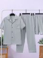 3pcs men night suit in plain soft cotton fabric /pj set for men. 