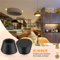 20PCS Black Chair Couch Table Rubber Furniture Leg End Caps 16mm Dia. 
