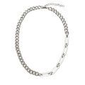 Sweet Chain Sweater Shirt T White Assembly Men's Necklace Steel Thick Hardware Cuba] Original [Global Best-Selling Titanium Women's Hip Hop Clavicle Chain Cool Accessories. 