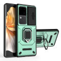 Vantime Case for vivo V30 5G Rugged Impact-resistant Sliding Cover Hard Stand Back Casing. 