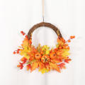 Led (Led装饰灯) Led Pumpkin Maple Leaves Wreath Pumpkin (南瓜) Halloween Thanksgiving Day Home Decoration Maple Leaves (枫叶) Wreath (花环) for Thanksgiving Dinner (感恩节晚宴). 