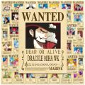 25/50pcs One Piece Wanted Stickers for Scrapbook Journal Diary Laptops and Cellphone Cover. 