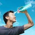 600ml Portable Water Bottle with Mist Spray: Creative Cover, Leak-proof, Ideal for Sport, Cycling, Gym, Beach. 