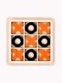 Montessori Wooden Tic Tac Toe Game - Mini Travel Board, Educational Toy for Baby & Toddlers, Interactive Puzzle for Family Fun, Party Games, Early Learning & Confidence Building. 