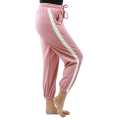 Pink Cotton Side White Lining Design Joggers For Women. 