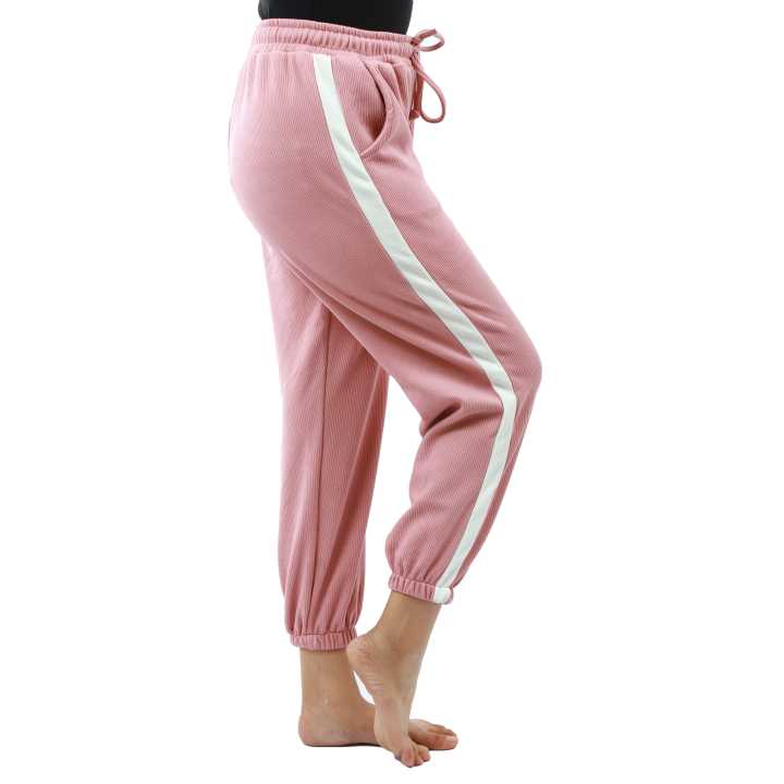 Pink%20Cotton%20Side%20White%20Lining%20Design%20Joggers%20For%20Women%20-%20Image%204