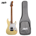 Jet Guitars JS 400 VYW HSS Roasted Maple Vintage Yellow w/ Gigbag. 