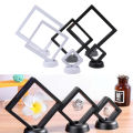 Square 3D Floating Jewelry Display Frame Holder Box Case w/ Stand Mystic. 