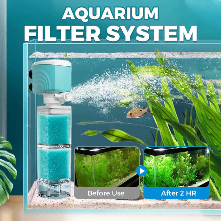 Luxury Automatic Aquarium Filter System 4W/220V Fish Tank Built-in ...