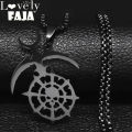 Jewelry Patch Stainless Steel Sceain Penda Black Necklace Black Army Cosplay Dark EldarPinN2692S03. 