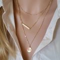 Spunky Add-ons Initial Monogram Bar Necklace, Personalized Necklace, Layered Necklace For Women. 