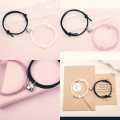 2pcs/1set Couple BFF Besties Best Friend Forever Size Adjustable Magnetic Magnet Rope Bracelet. 