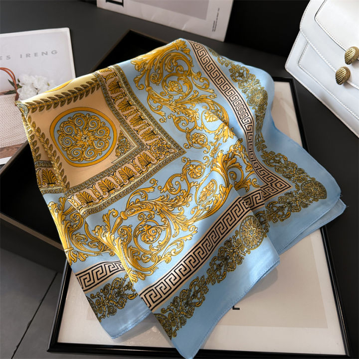 Bizzy New Four Seasons Fashion Print Silk Square Scarf 70x70cm ...